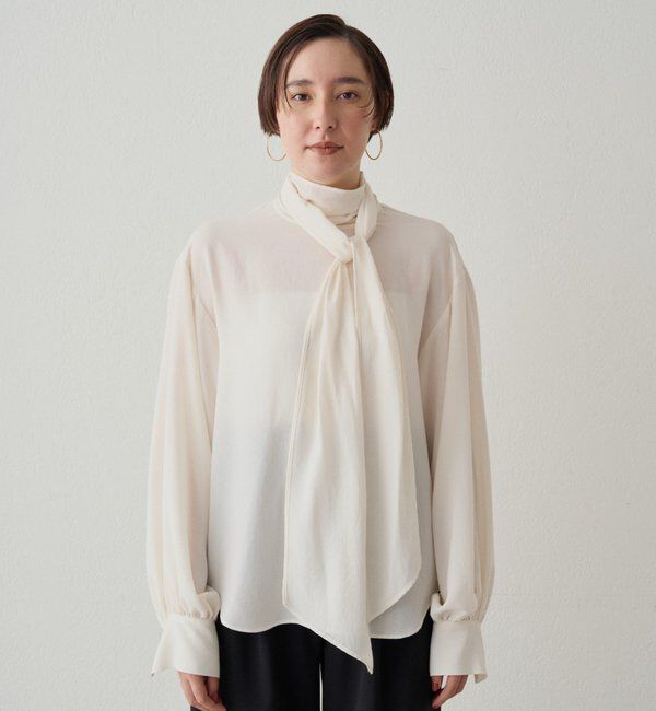  「【Atelier N5/アトリエヌメロサンク】シフォンボウタイブラウス」|シャツ・ブラウス|