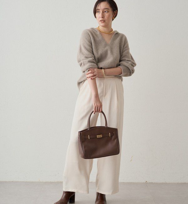  「ワイドベルトサテンパンツ 2nd」|チノ|