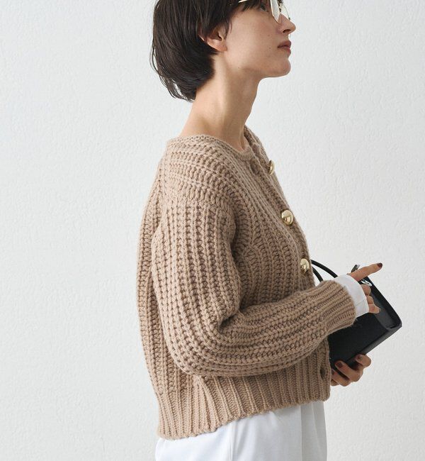  「ゴールドボタンニットカーデ」|ニット・セーター|