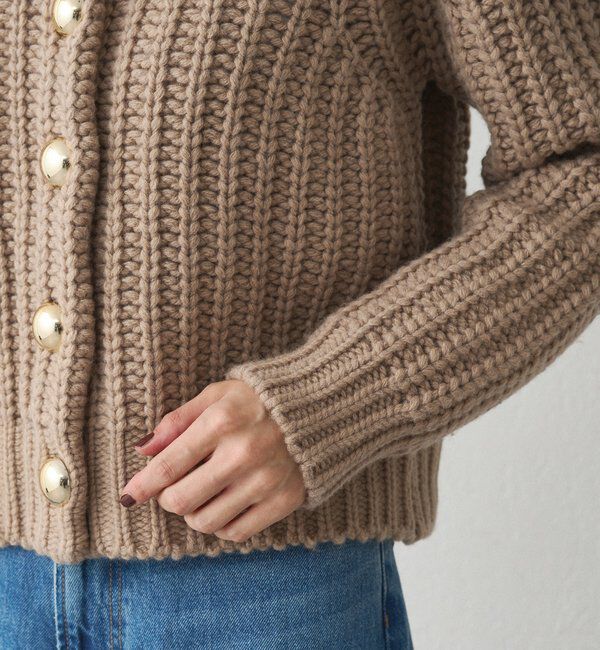  「ゴールドボタンニットカーデ」|ニット・セーター|