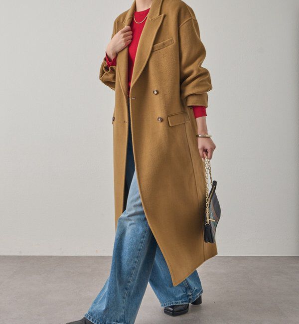 「ピークドラペルリバーコート」|その他|キャメル