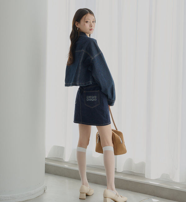  「【WEB限定/REVIVAL】胸ロゴショート丈スエードジップブルゾン」|ブルゾン・スタジャン|