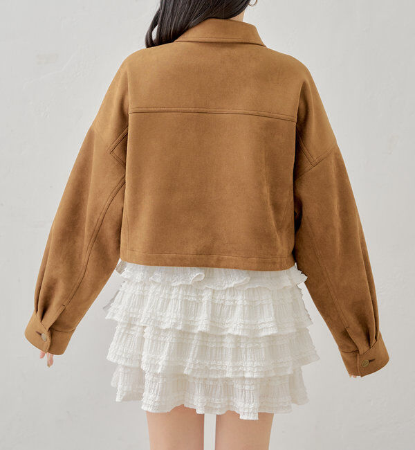  「【WEB限定/REVIVAL】胸ロゴショート丈スエードジップブルゾン」|ブルゾン・スタジャン|