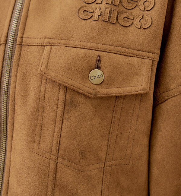  「【WEB限定/REVIVAL】胸ロゴショート丈スエードジップブルゾン」|ブルゾン・スタジャン|