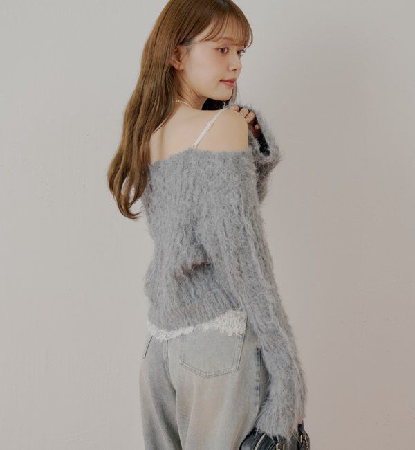  「レースドッキングシャギーニット」|ニット・セーター|