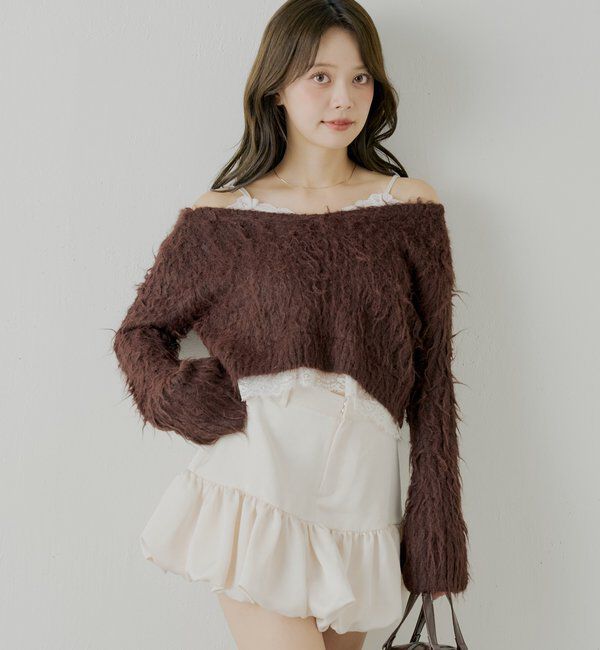  「レースドッキングシャギーニット」|ニット・セーター|