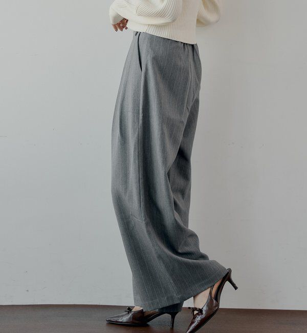  「【SALON by Chico】取り外しフリルルーズスラックスパンツ」|チノ|