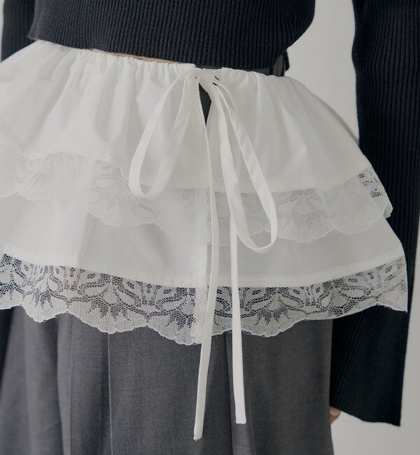  「【SALON by Chico】取り外しフリルルーズスラックスパンツ」|チノ|