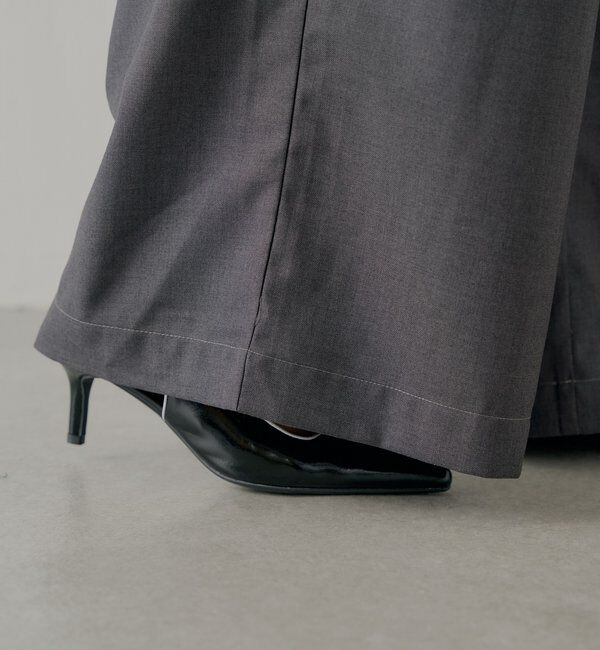  「【SALON by Chico】取り外しフリルルーズスラックスパンツ」|チノ|