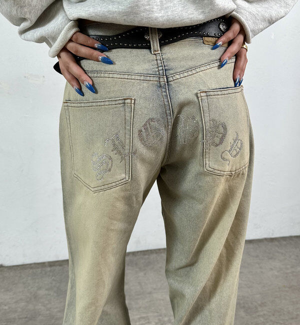  「【SLOPPY/スロッピー】ラインストーンローライズデニム」|デニム|