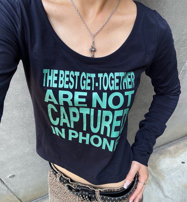  「【WEB限定】MESSAGE TOPS」|Tシャツ・カットソー|ネイビー