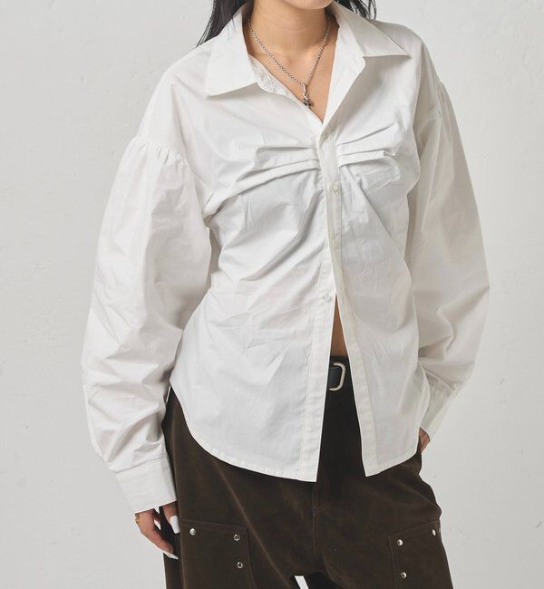  「パフスリーブダーツシャツ」|シャツ・ブラウス|ホワイト