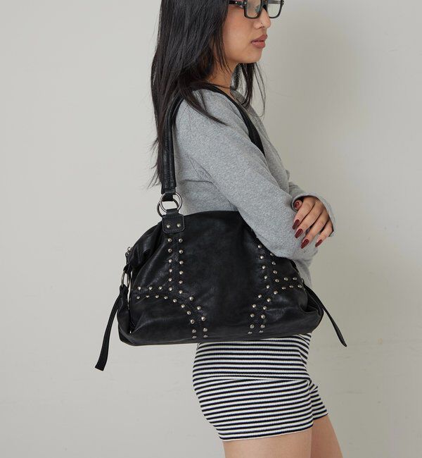  「STUDDED SHOULDER BAG/スタッズショルダーバッグ」|トートバッグ|