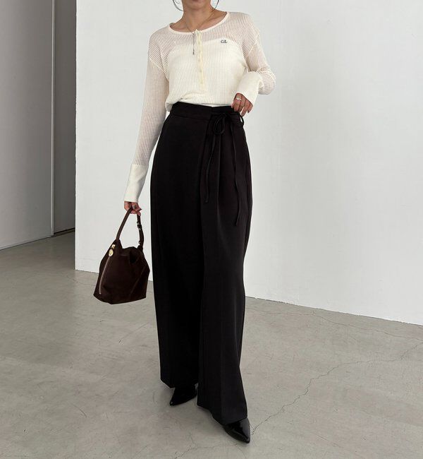  「【待望の追加決定！/新色ブラウン】ラップリボンパンツ」|チノ|