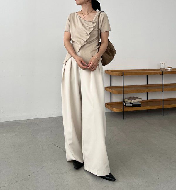  「フリルボタンチビ袖カーディガン」|カーディガン|