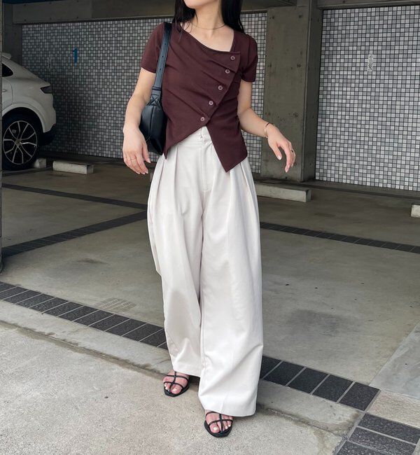  「フリルボタンチビ袖カーディガン」|カーディガン|