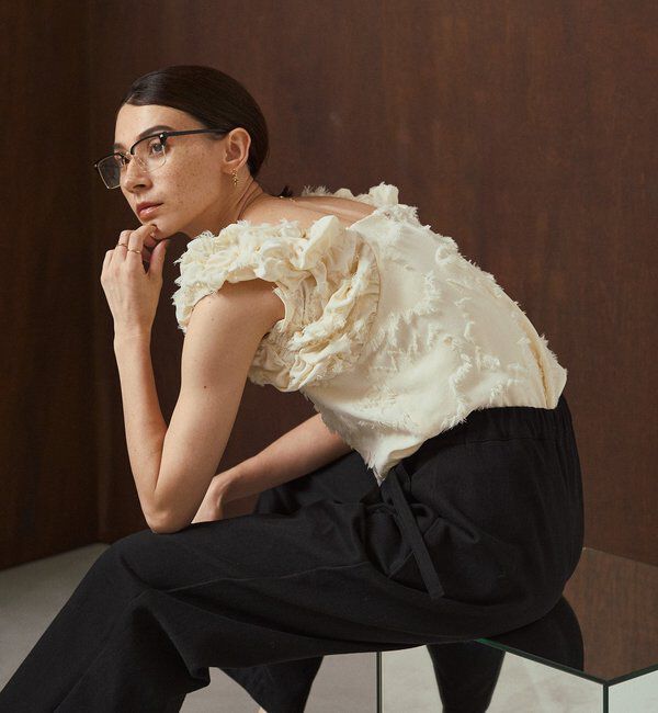  「【SNSで話題！/オケージョンにも◎】ジャガードパフショルダートップス」|シャツ・ブラウス|