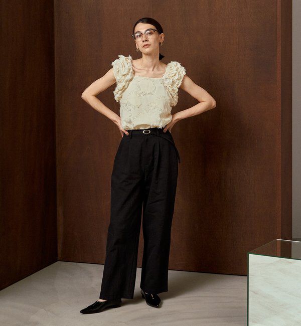  「【SNSで話題！/オケージョンにも◎】ジャガードパフショルダートップス」|シャツ・ブラウス|