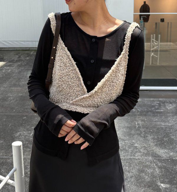  「【WEB限定/セットアイテム】クロスビスチェ&times;シアーカーディガン」|Tシャツ・カットソー|