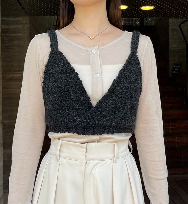  「【WEB限定/セットアイテム】クロスビスチェ&times;シアーカーディガン」|Tシャツ・カットソー|