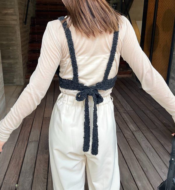  「【WEB限定/セットアイテム】クロスビスチェ&times;シアーカーディガン」|Tシャツ・カットソー|