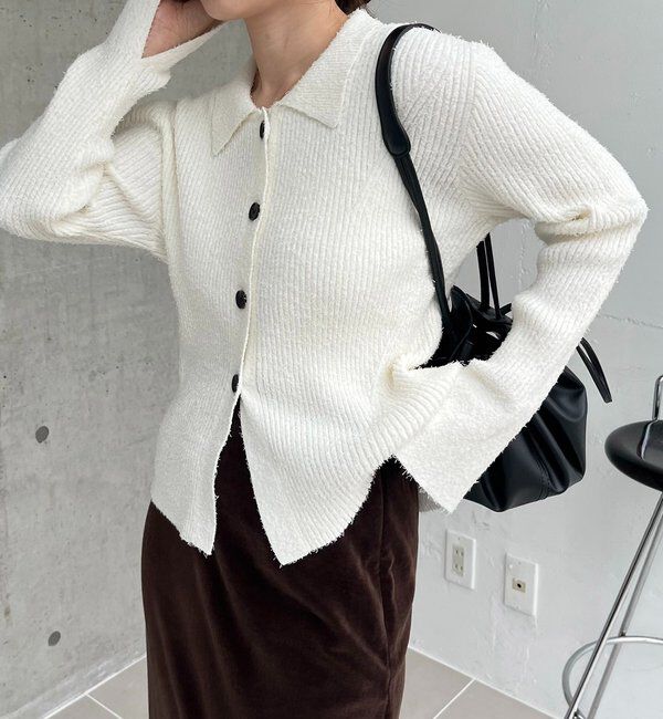  「ビアードカラーニット」|カーディガン|