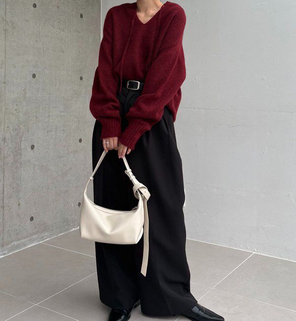  「【前後2WAY】もちふわ2WAYスキッパーニット」|ニット・セーター|