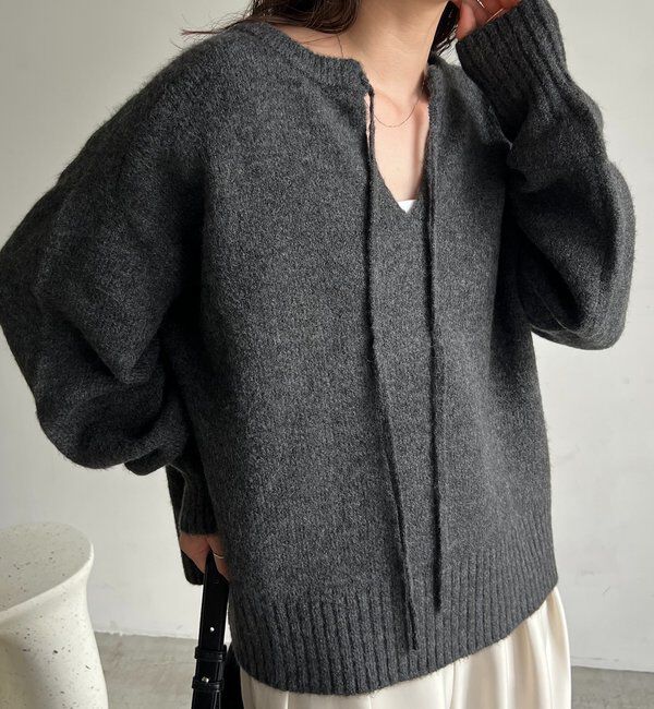  「【前後2WAY】もちふわ2WAYスキッパーニット」|ニット・セーター|