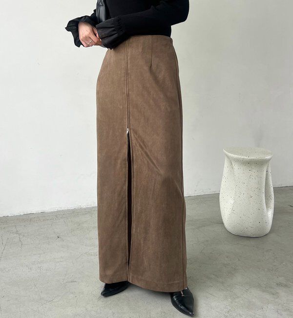  「スエードジップスカート」|スカート|