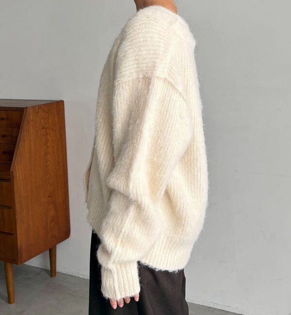  「ニュアンスボタンレイヤード風カーディガン」|カーディガン|