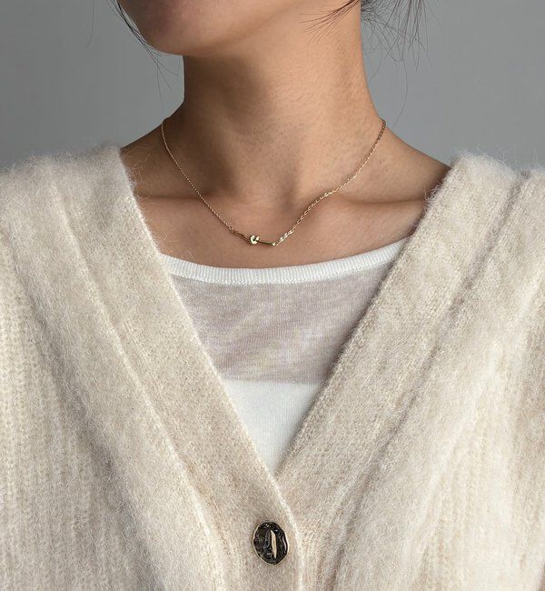  「ニュアンスボタンレイヤード風カーディガン」|カーディガン|