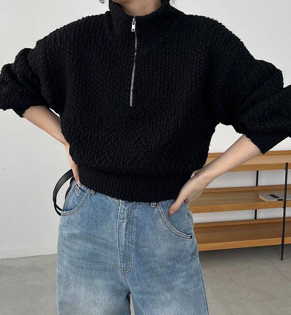  「ハーフジップニット」|ニット・セーター|