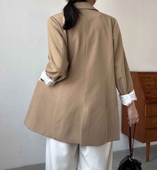  「【再販・サイズ展開あり・WEB限定カラー/グレージュ】Wテーラージャケット」|テーラードジャケット|