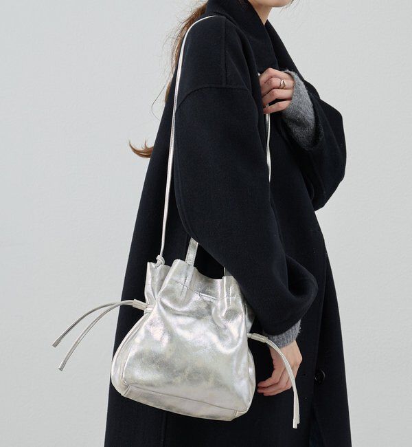  「レザー巾着ショルダーバッグ」|トートバッグ|