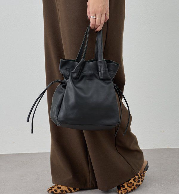  「レザー巾着ショルダーバッグ」|トートバッグ|