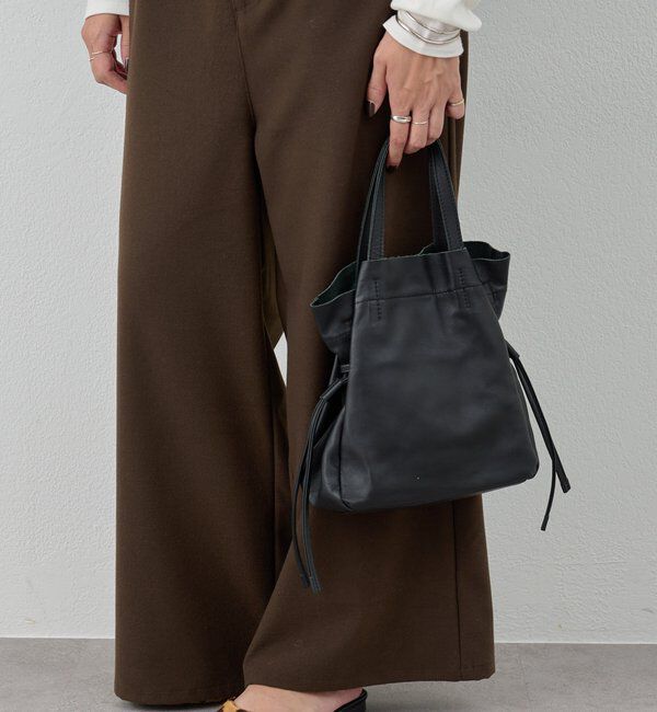  「レザー巾着ショルダーバッグ」|トートバッグ|