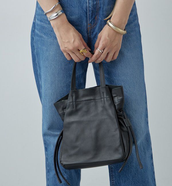  「レザー巾着ショルダーバッグ」|トートバッグ|