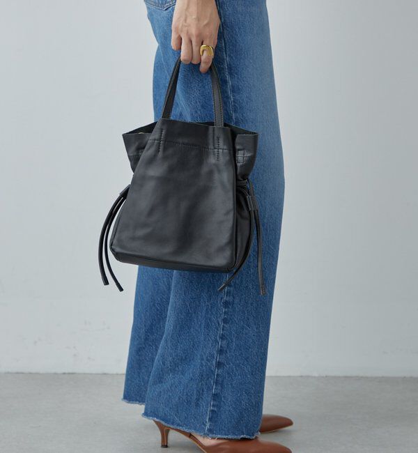  「レザー巾着ショルダーバッグ」|トートバッグ|