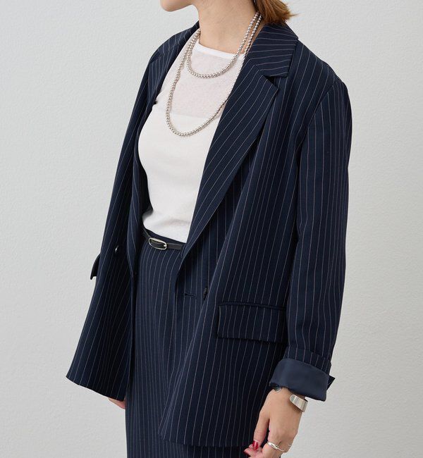  「ストライプビッグジャケット」|テーラードジャケット|