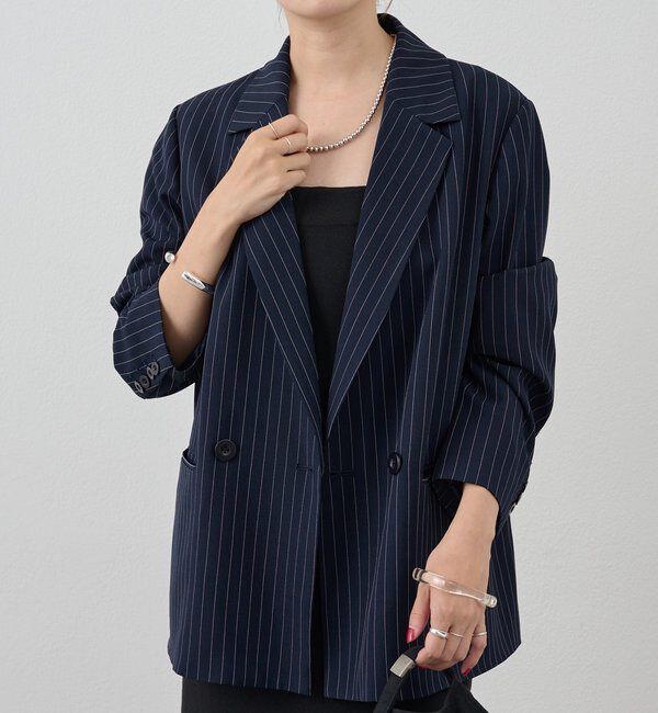  「ストライプビッグジャケット」|テーラードジャケット|