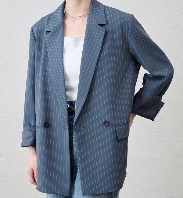  「ストライプビッグジャケット」|テーラードジャケット|
