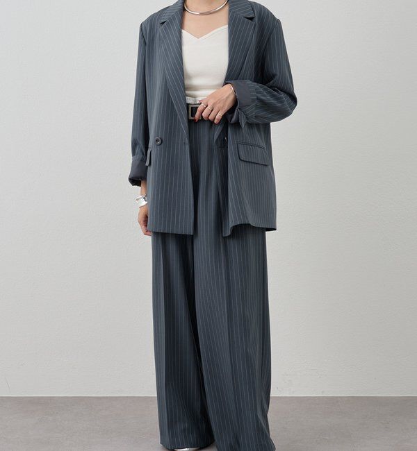  「ストライプビッグジャケット」|テーラードジャケット|