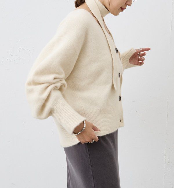  「ファーウールタイ付きカーディガン」|カーディガン|
