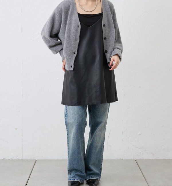  「ファーウールタイ付きカーディガン」|カーディガン|