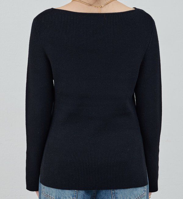  「【4色展開】アシンメトリーリブニット」|ニット・セーター|