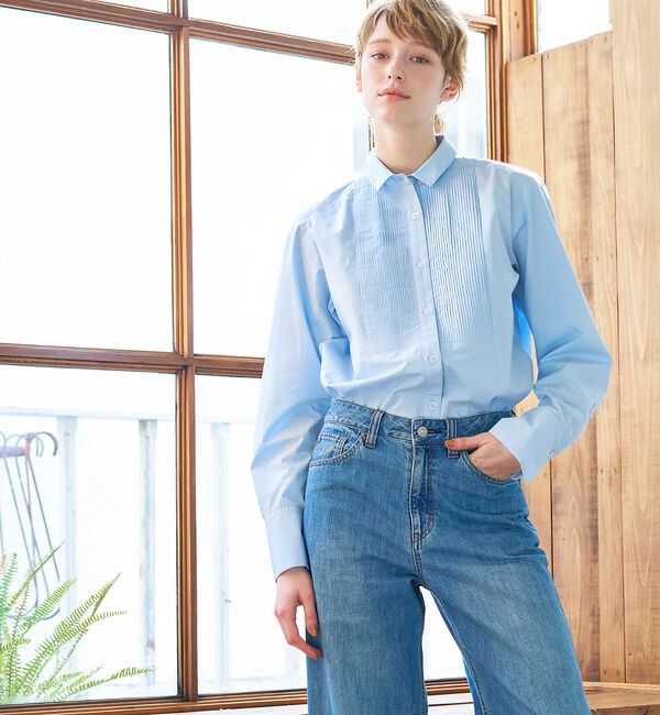 collex「ピンタックブサムシャツ」|シャツ・ブラウス|サックスブルー