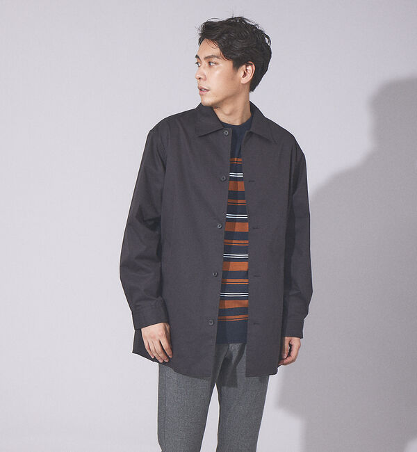 ABAHOUSE「タマムシ シャンブレー オーバーシャツ / シャツジャケット」|シャツ・ブラウス|ブラック