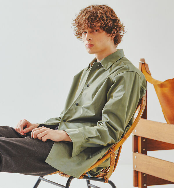 ABAHOUSE「タマムシ シャンブレー オーバーシャツ / シャツジャケット」|シャツ・ブラウス|ベージュ