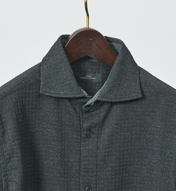 ABAHOUSE「【FLEX SHIRTS】千鳥柄フクレガジャガード ジャージシャツ」|シャツ・ブラウス|