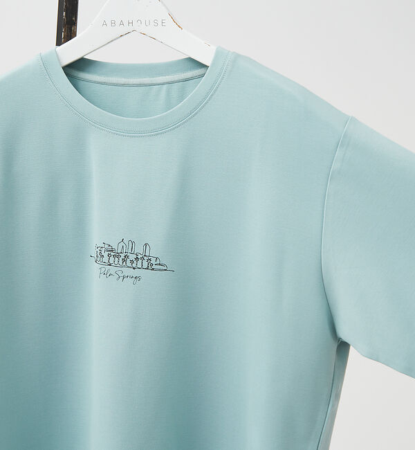 ABAHOUSE「【CITY】刺繍 ポンチ 半袖Tシャツ」|Tシャツ・カットソー|グリーン
